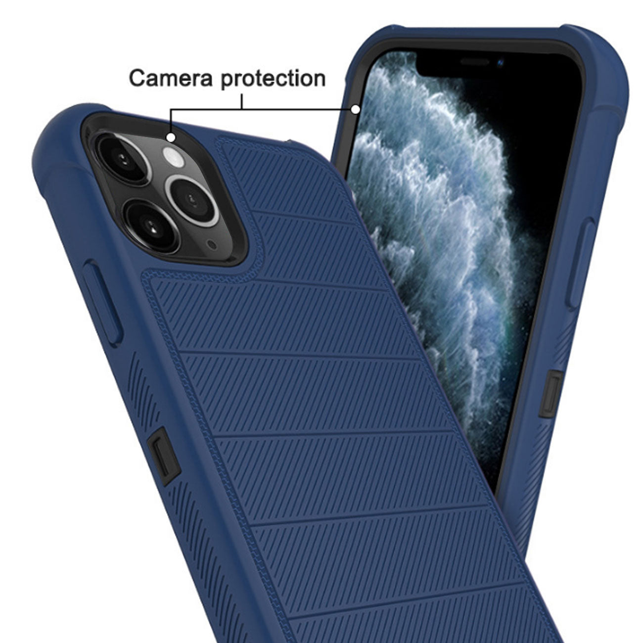 Case Holster Combo Hybrid 3-In-1 Heavy Duty Apple iPhone 11 Pro Navy Color