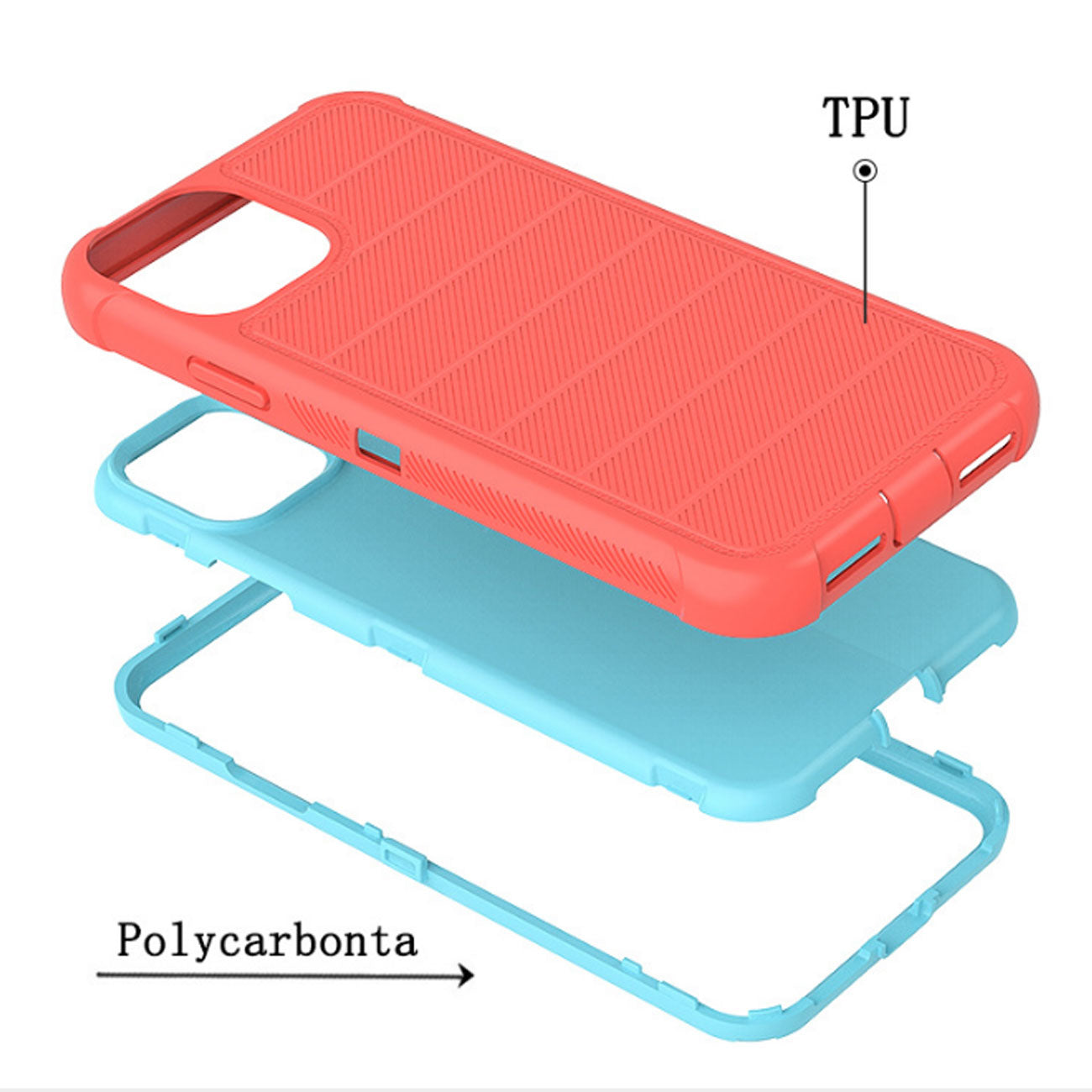 Case Holster Combo Hybrid 3-In-1 Heavy Duty Apple iPhone 11 Pro Red Color