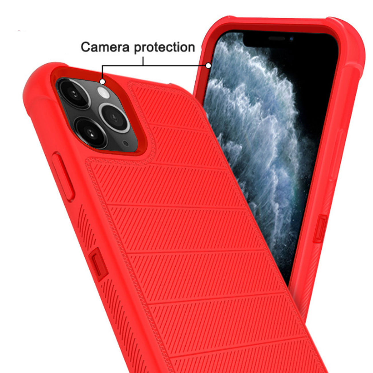 Case Holster Combo 3-In-1 Hybrid Heavy Duty Apple iPhone 11 Pro Red Color