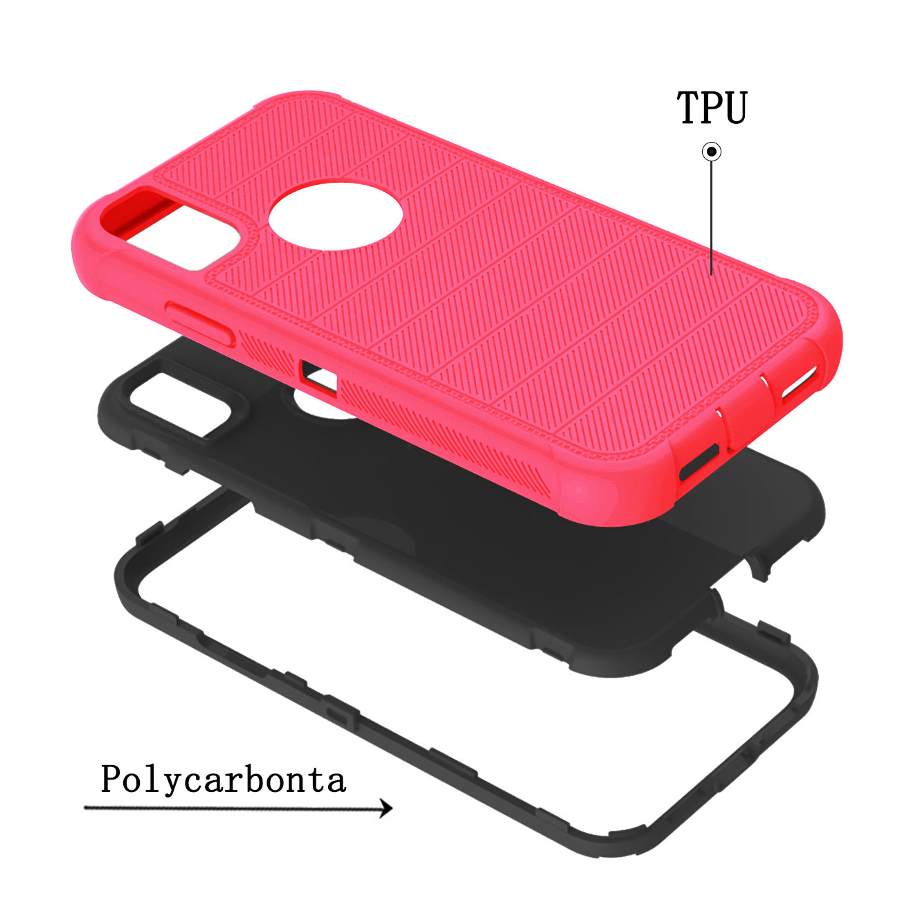 APPLE IPHONE XR 3-In-1 Hybrid Heavy Duty Holster Combo Case In Hot Pink