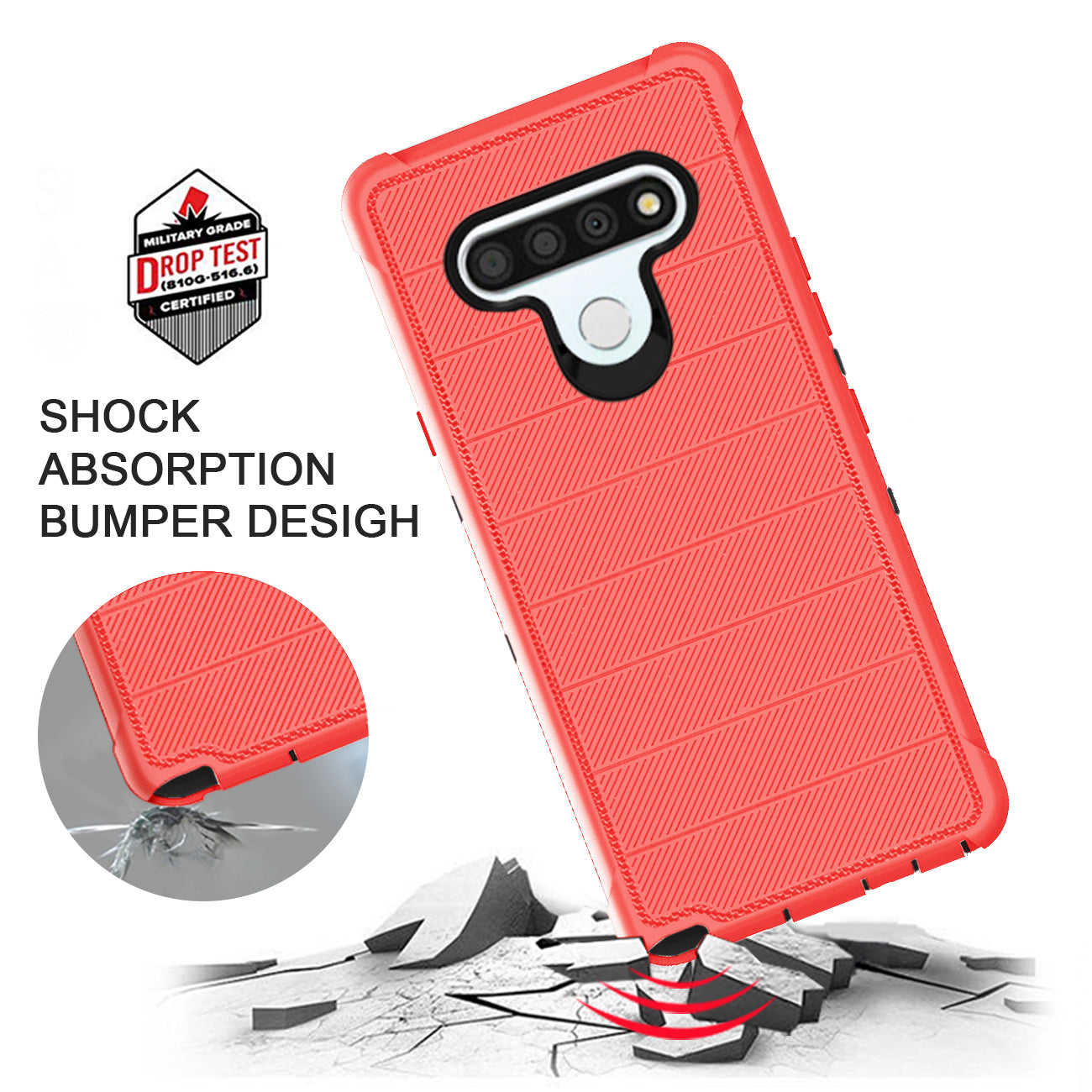 LG STYLO 6 3-In-1 Hybrid Heavy Duty Holster Combo Case In Pink