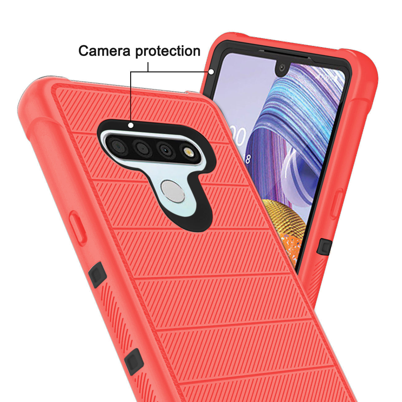 LG STYLO 6 3-In-1 Hybrid Heavy Duty Holster Combo Case In Pink
