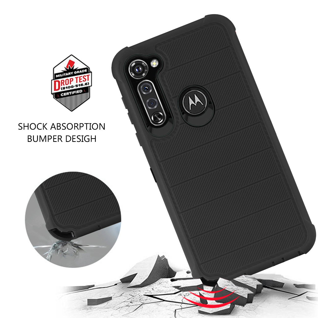 Case Hybrid 3 In 1 Heavy Duty Holster Combo Moto G Stylus Black Color