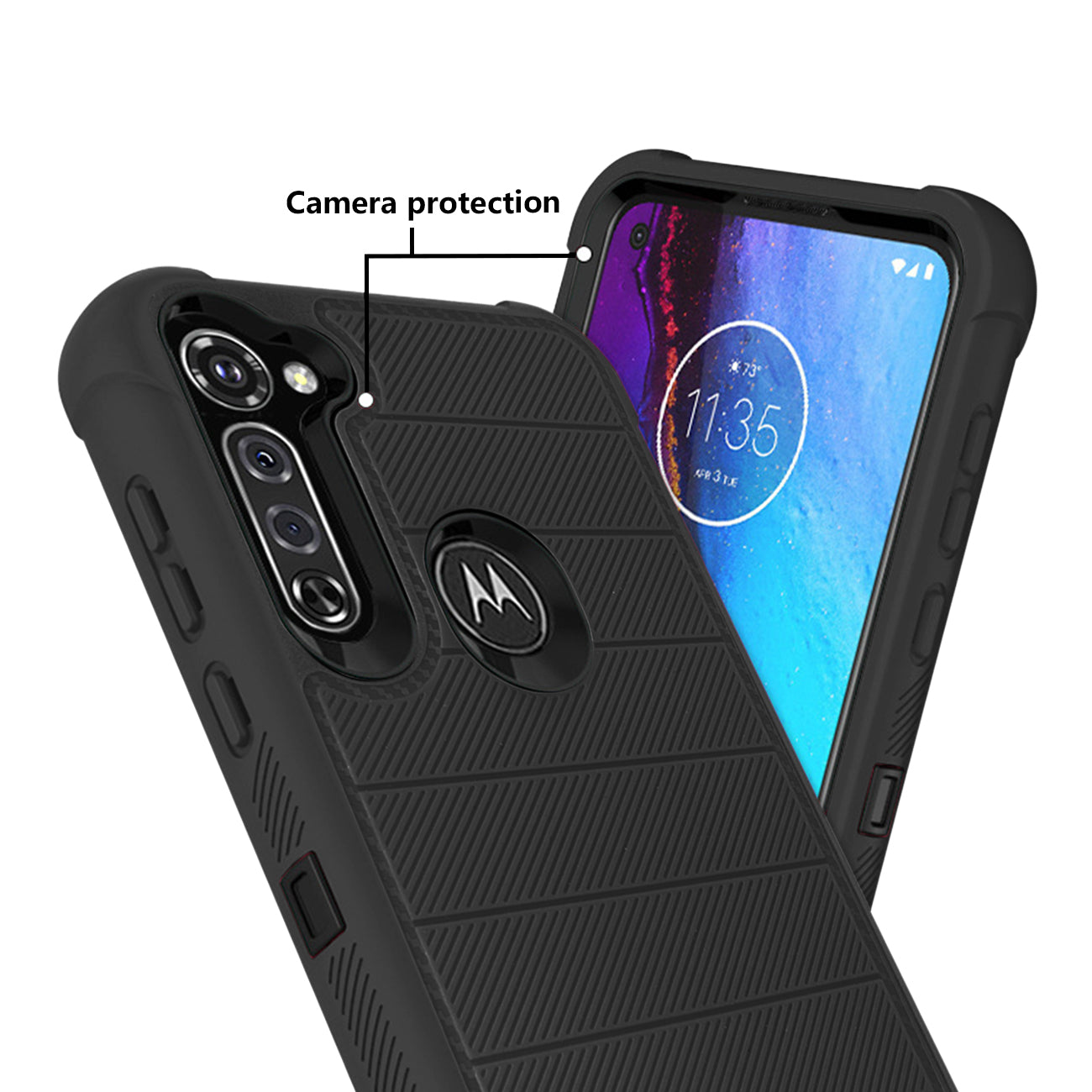 Case Hybrid 3 In 1 Heavy Duty Holster Combo Moto G Stylus Black Color