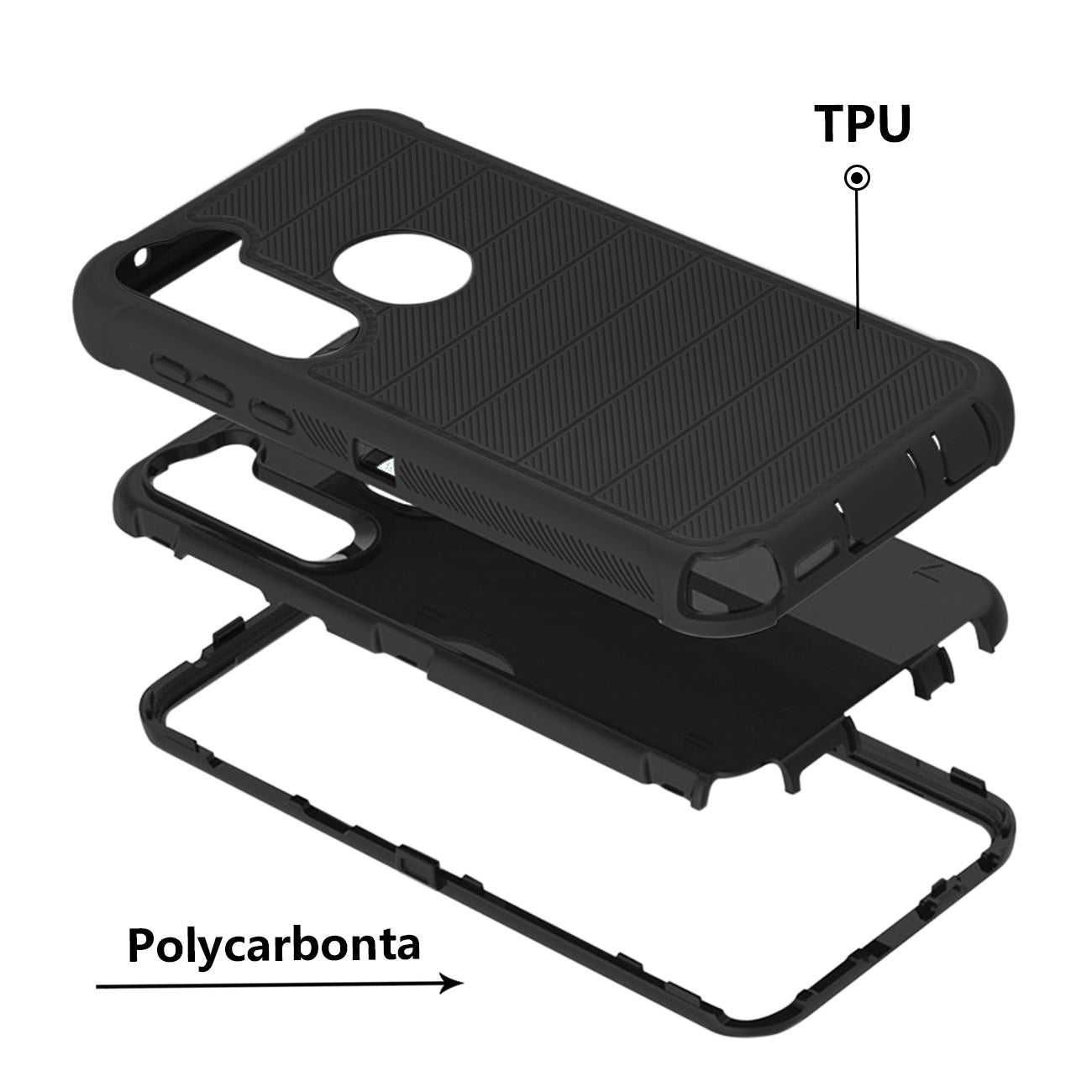 Case Hybrid 3 In 1 Heavy Duty Holster Combo Moto G Stylus Black Color