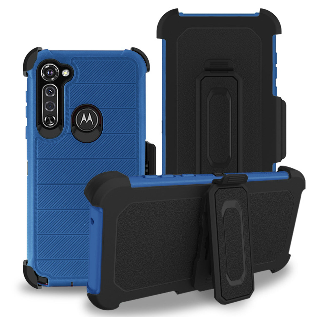 Case Hybrid 3 In 1 Heavy Duty Holster Combo Moto G Stylus Navy Color