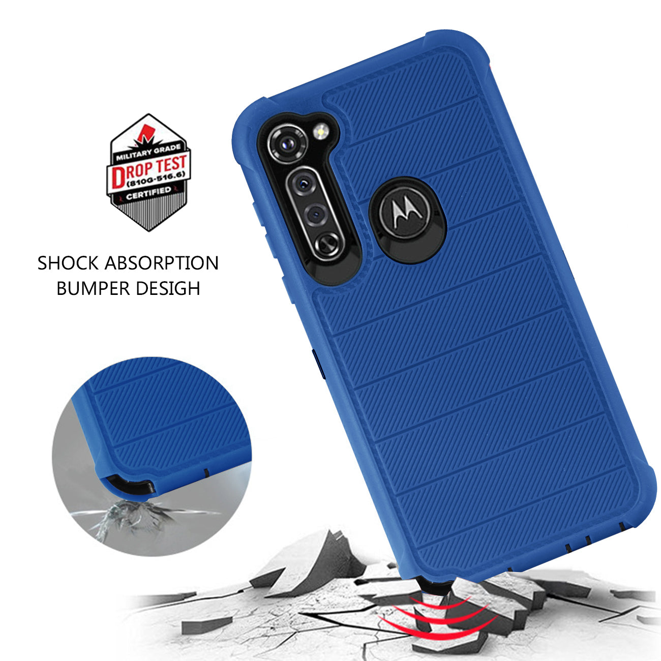 Case Hybrid 3 In 1 Heavy Duty Holster Combo Moto G Stylus Navy Color