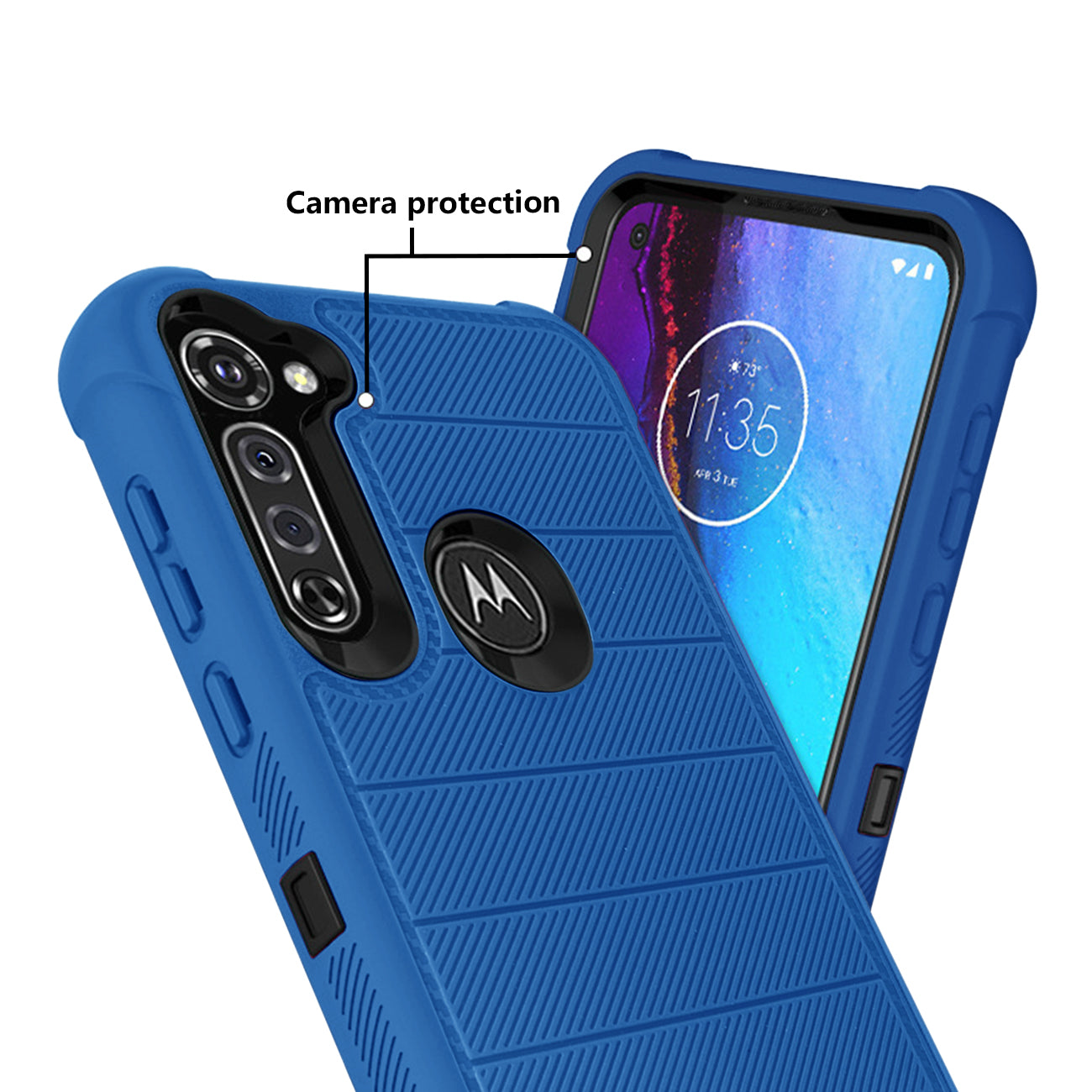 Case Hybrid 3 In 1 Heavy Duty Holster Combo Moto G Stylus Navy Color