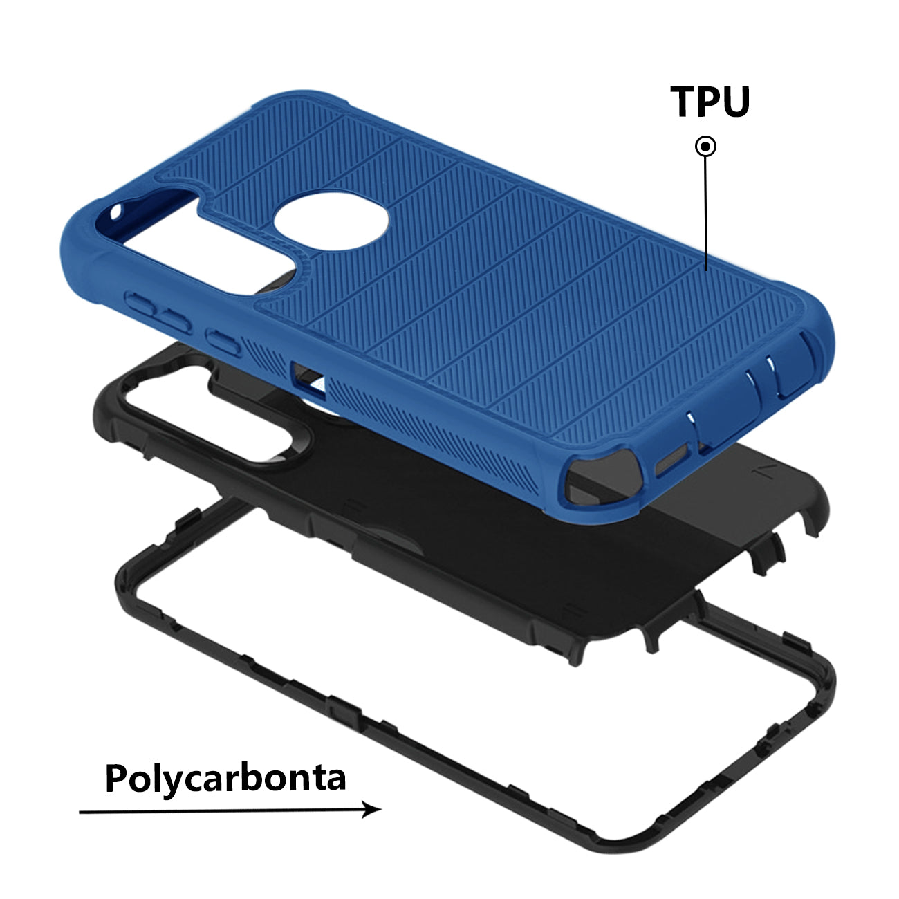 Case Hybrid 3 In 1 Heavy Duty Holster Combo Moto G Stylus Navy Color