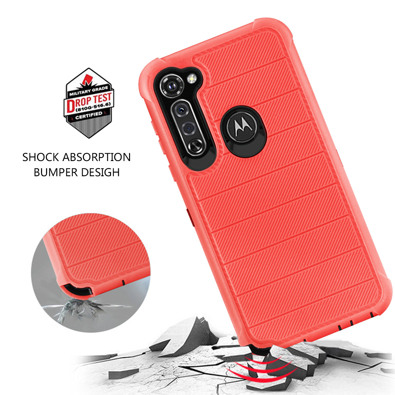 Case Hybrid 3 In 1 Heavy Duty Holster Combo Moto G Stylus Pink Color