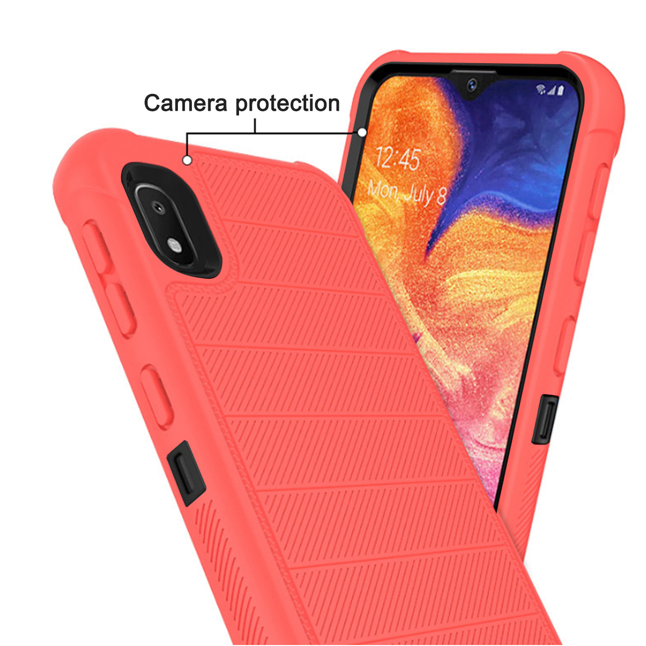Case Holster Combo Hybrid 3-In-1 Heavy Duty Samsung Galaxy A10E Pink Color