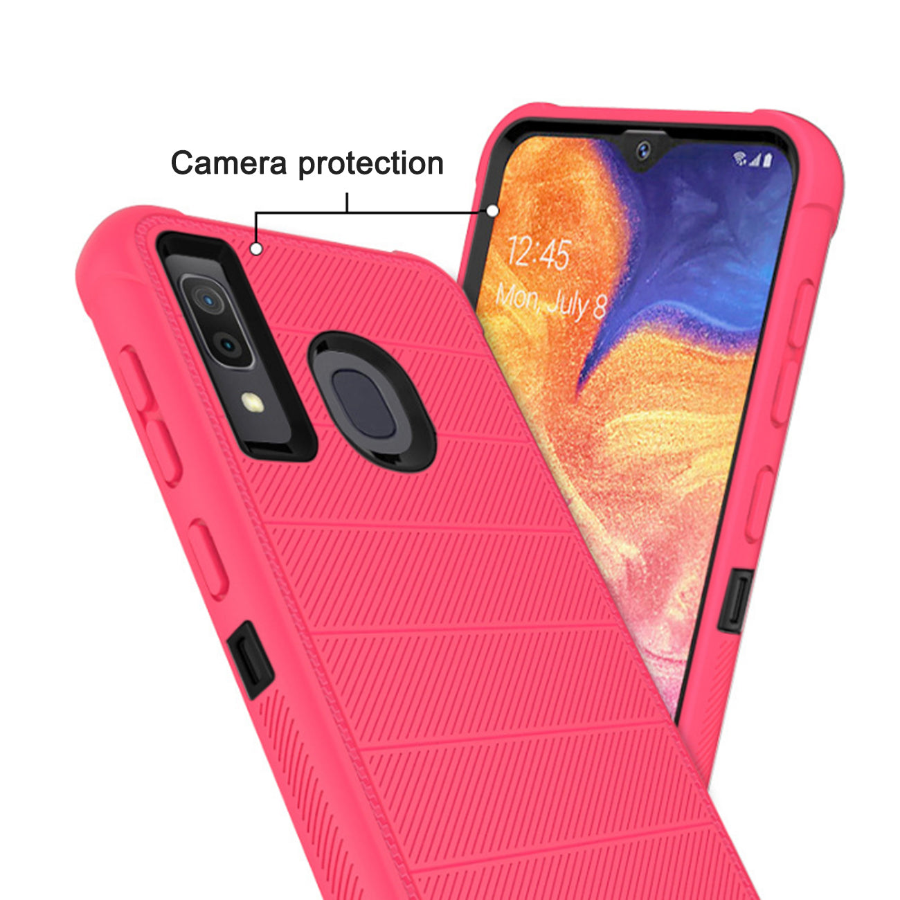 Case Holster Combo Hybrid 3-In-1 Heavy Duty Hot Pink Color
