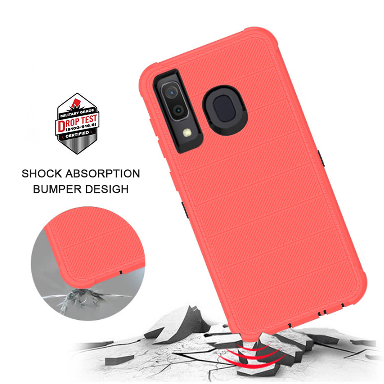 Case Holster Combo Hybrid 3-In-1 Heavy Duty Pink Color