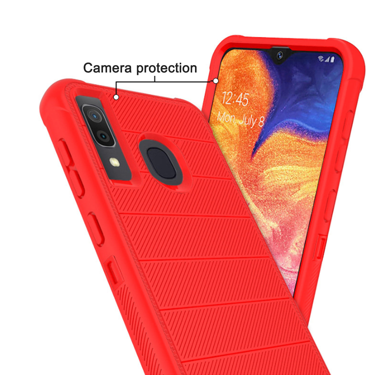 Case Holster Combo Hybrid 3-In-1 Heavy Duty Red Color