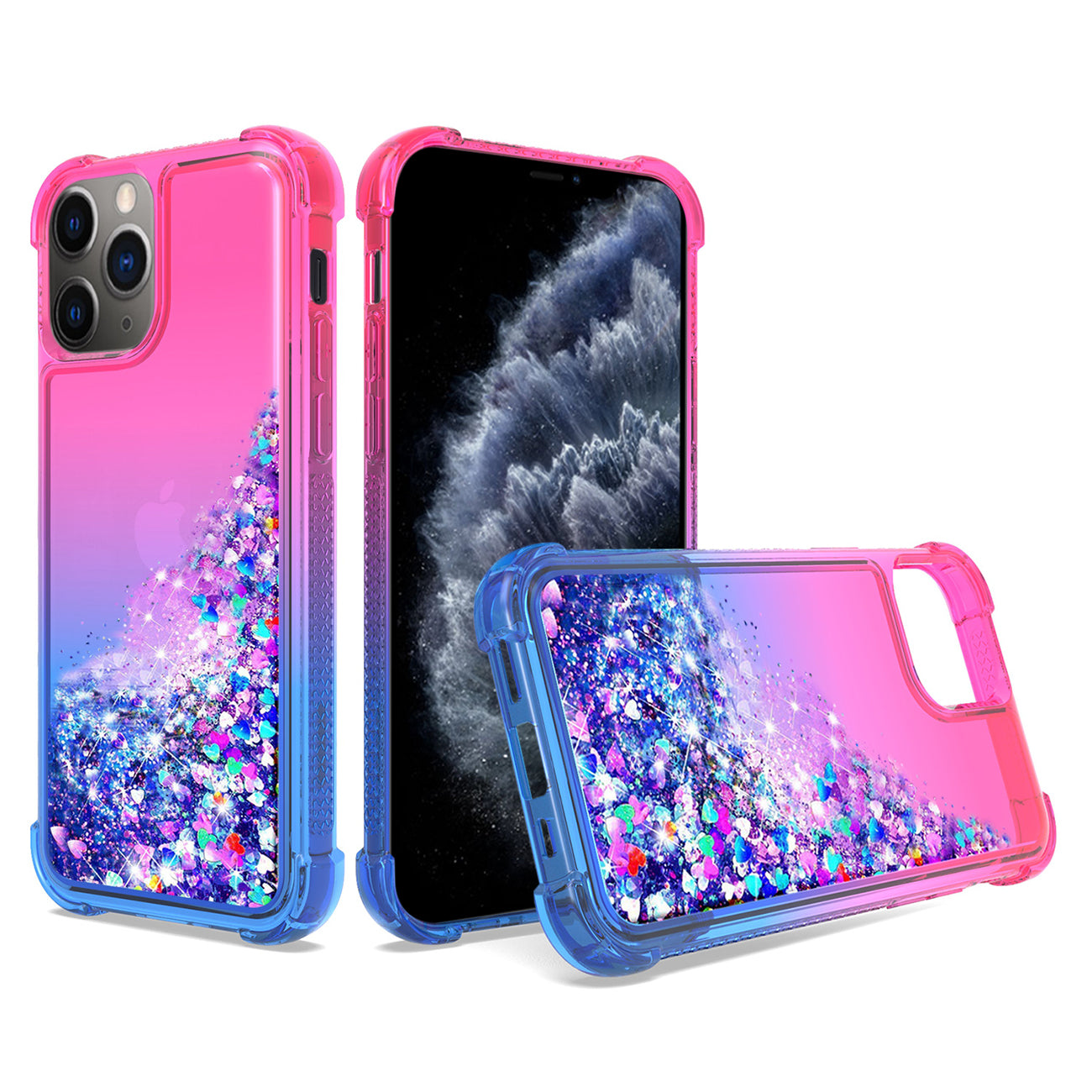 Case Bumper Shiny Flowing Glitter Liquid Apple iPhone 11 Pro Max Pink Color