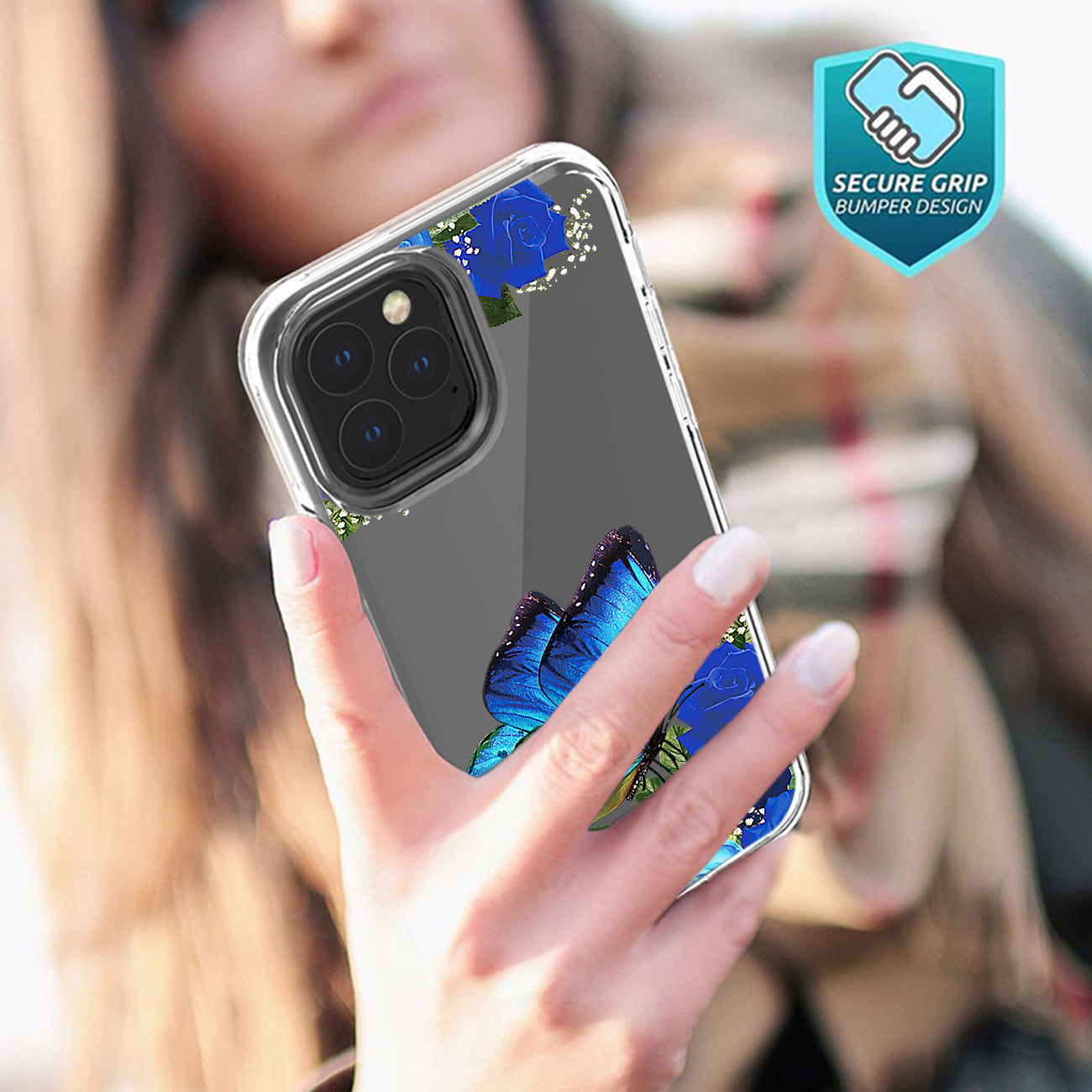 Pressed dried flower Design Phone case for APPLE IPHONE 11 PRO MAX in Blue