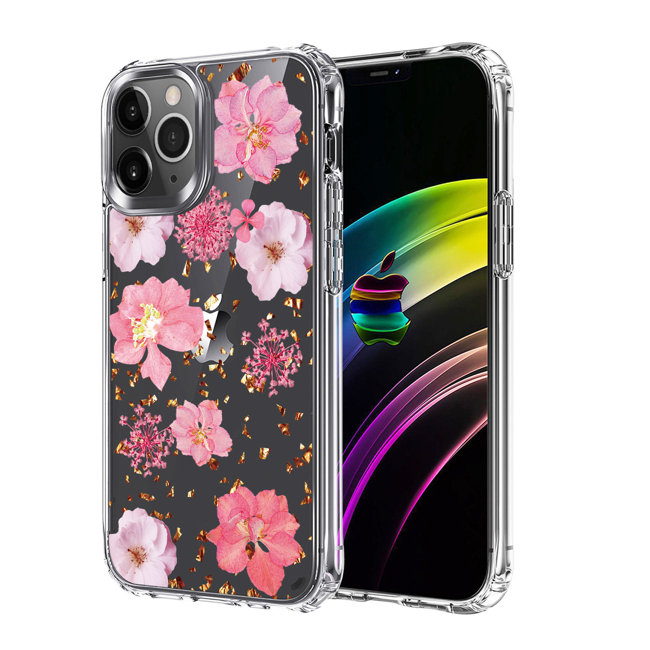 Pressed dried flower Design Phone case for APPLE IPHONE 11 in Pink