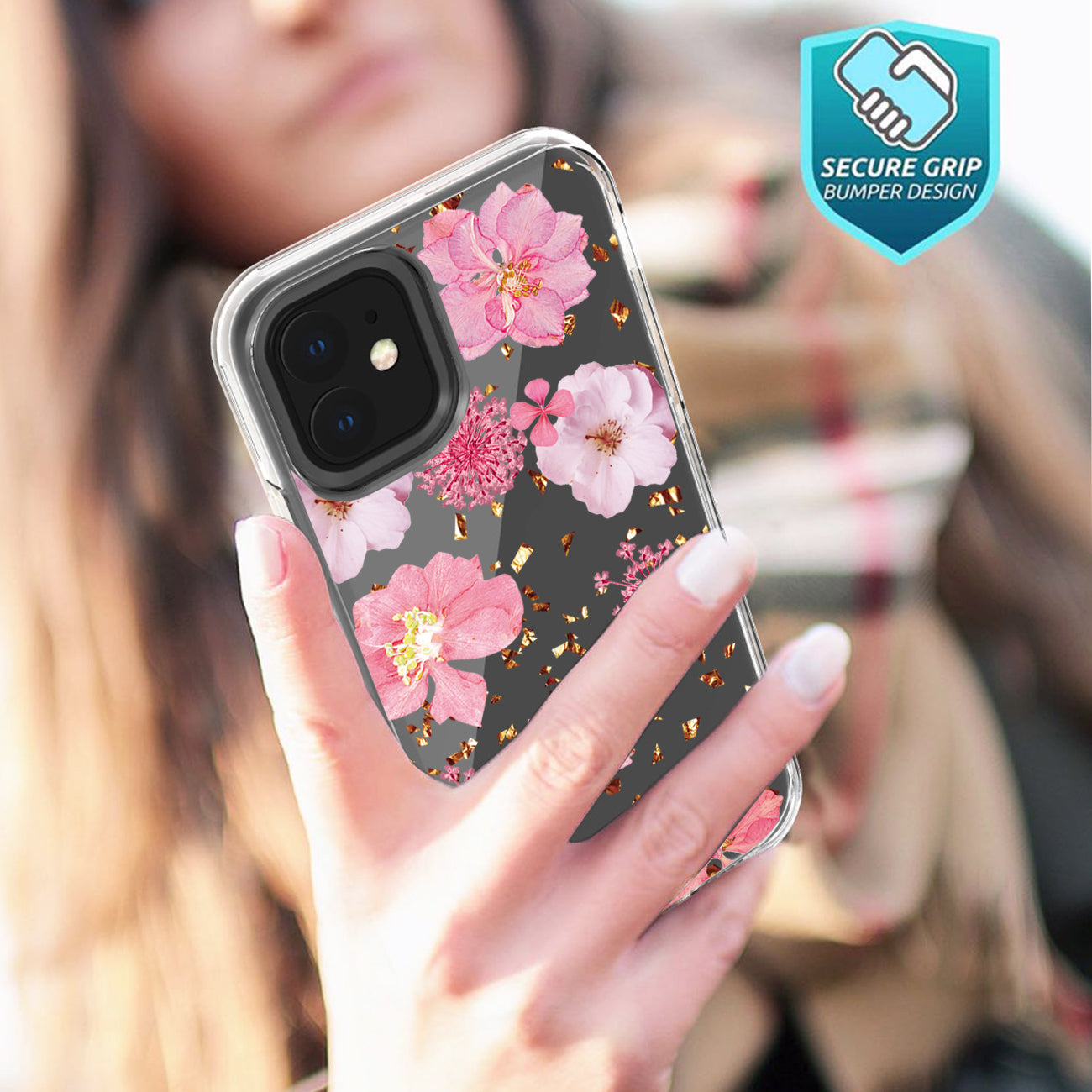 Pressed dried flower Design Phone case for APPLE IPHONE 11 in Pink