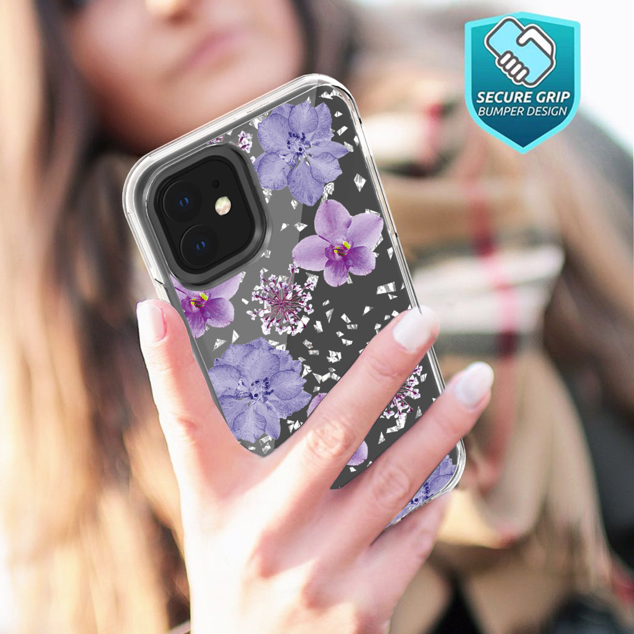 Pressed dried flower Design Phone case for APPLE IPHONE 11 in Purple