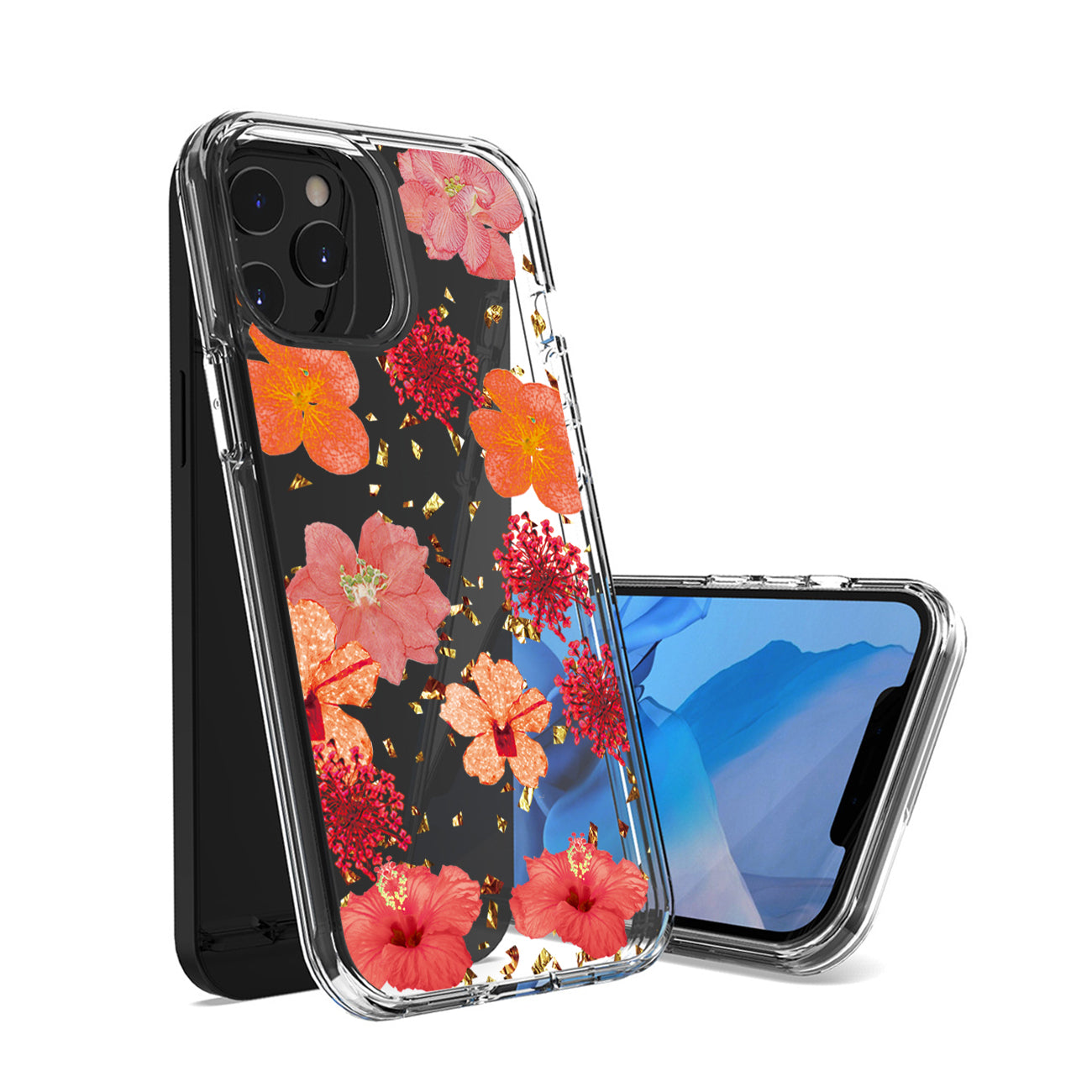 Pressed dried flower Design Phone case for APPLE IPHONE 11 in Red