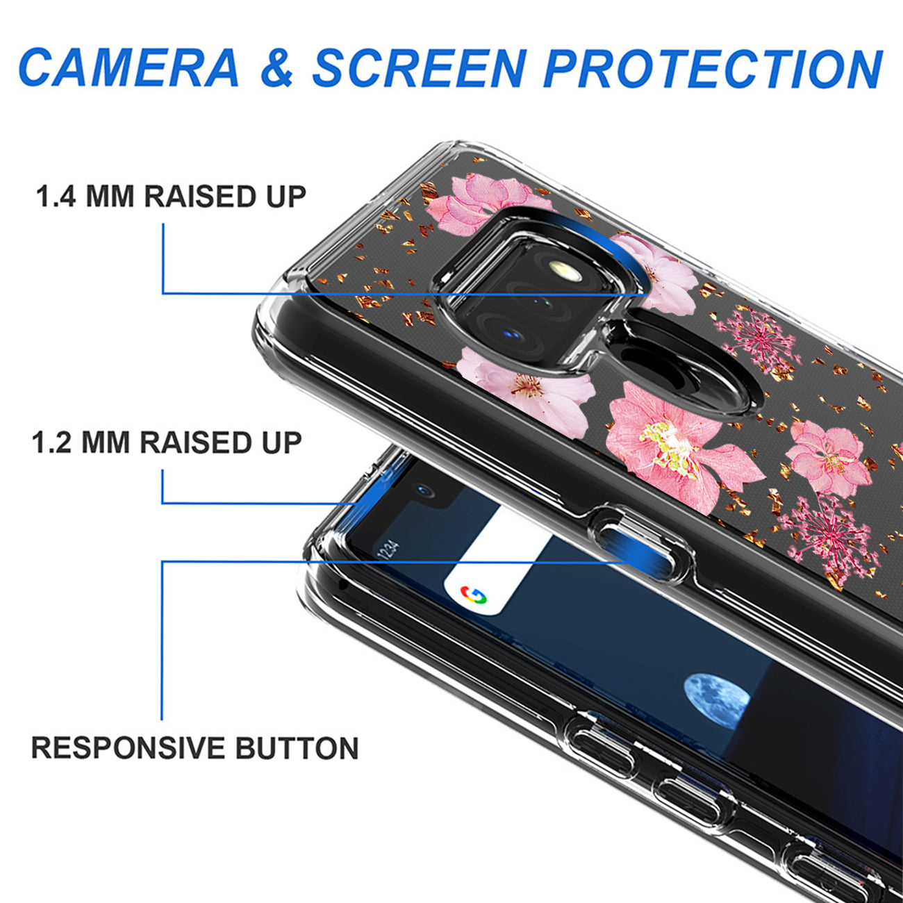 Phone Case Pressed Dried Flower Design LG Stylo 6 Pink Color