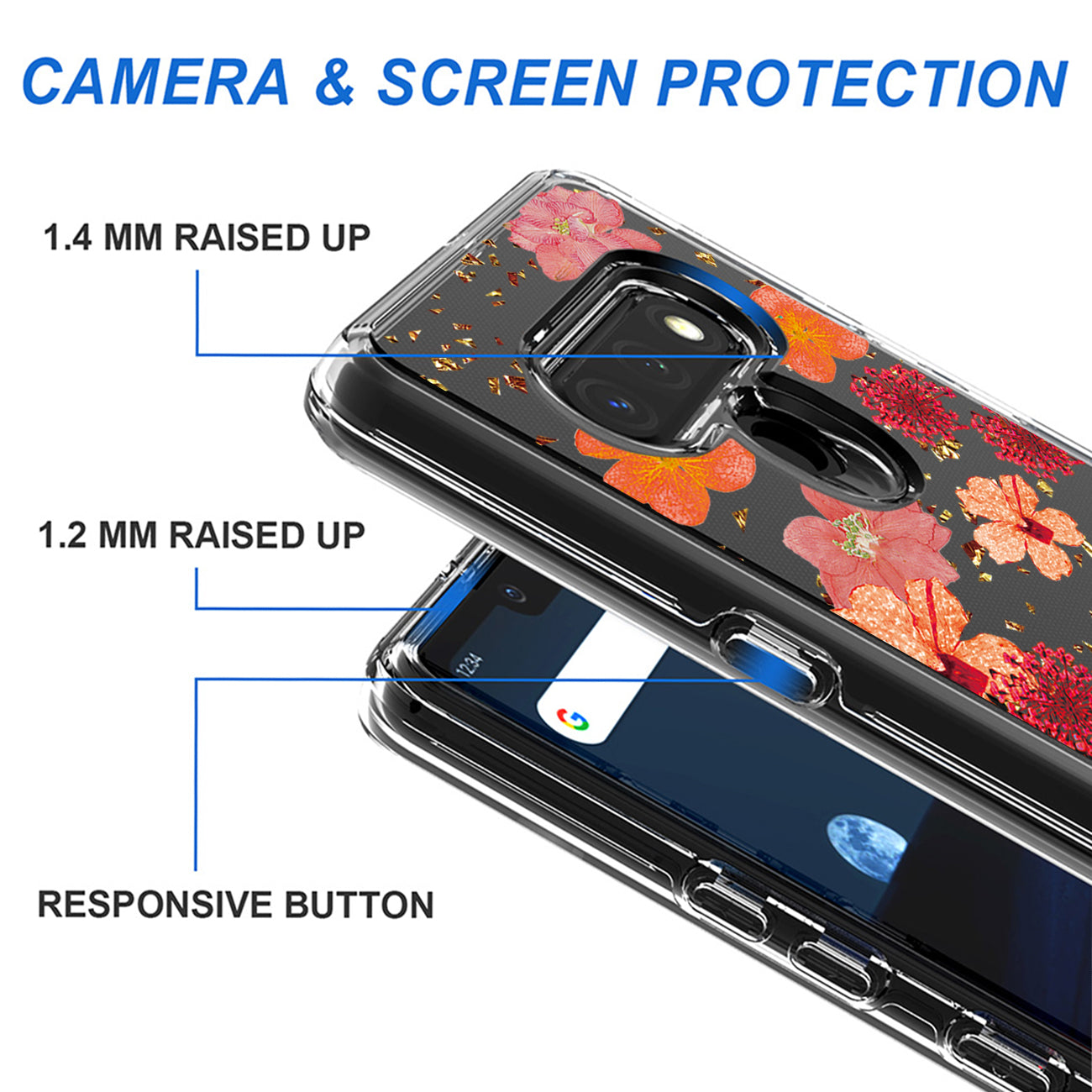 Phone Case Pressed Dried Flower Design LG Stylo 6 Red Color