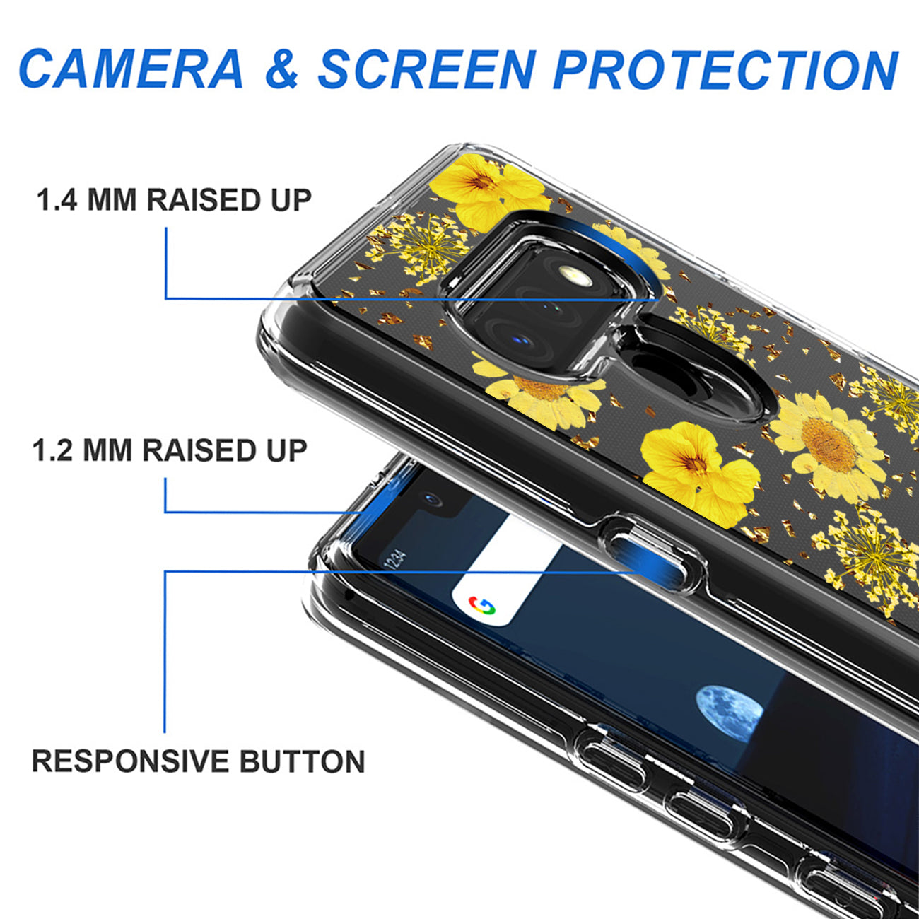 Phone Case Pressed Dried Flower Design LG Stylo 6 Yellow Color