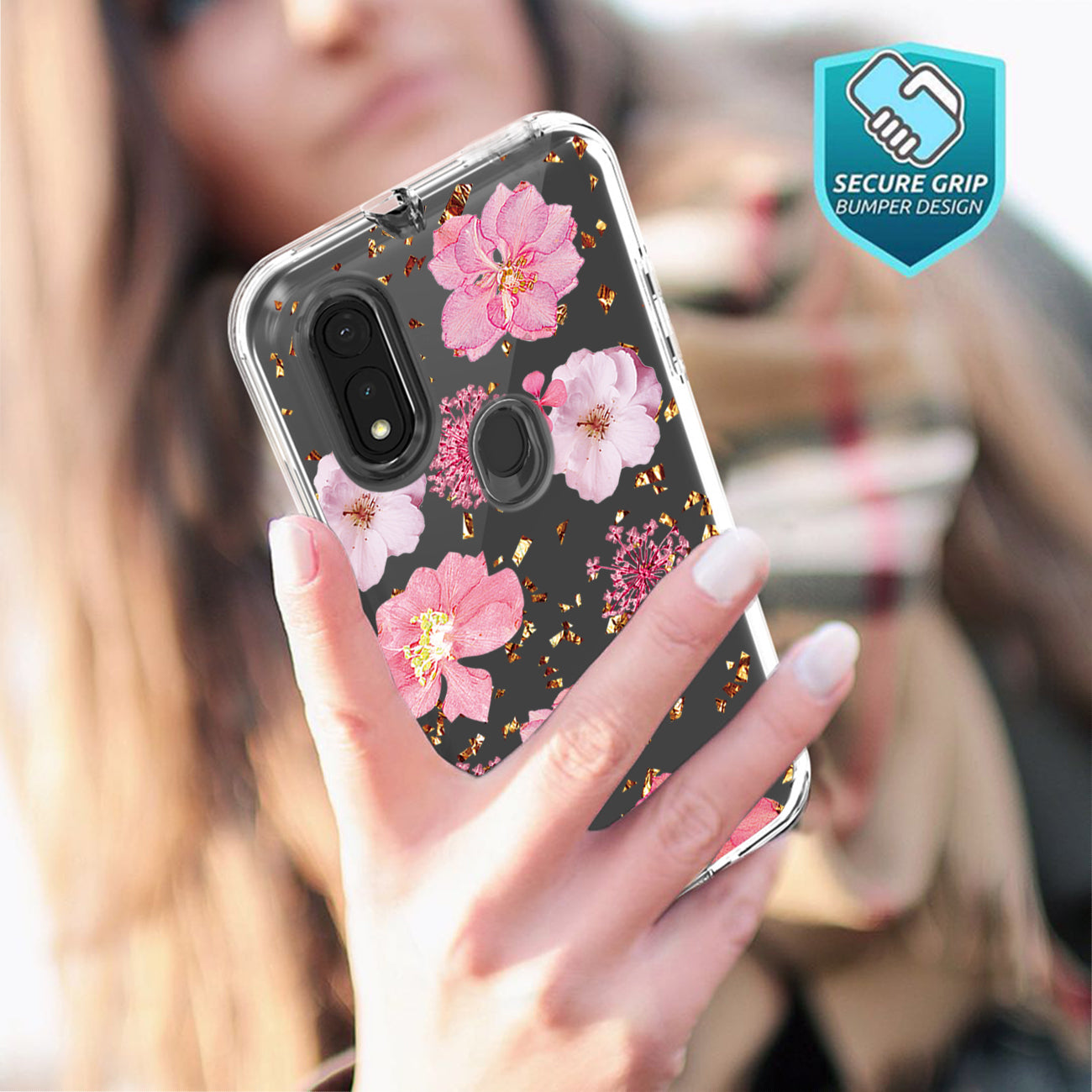 Pressed dried flower Design Phone case for MOTOROLA E7 (2020) In Pink