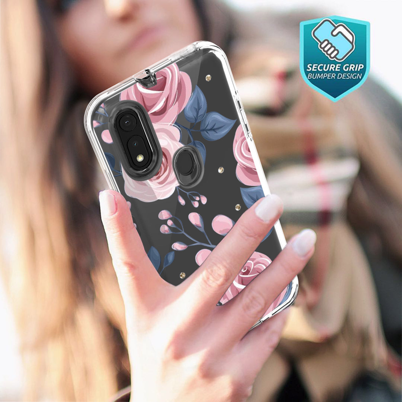 Pressed dried flower Design Phone case for MOTOROLA E7 (2020) In Rose Gold