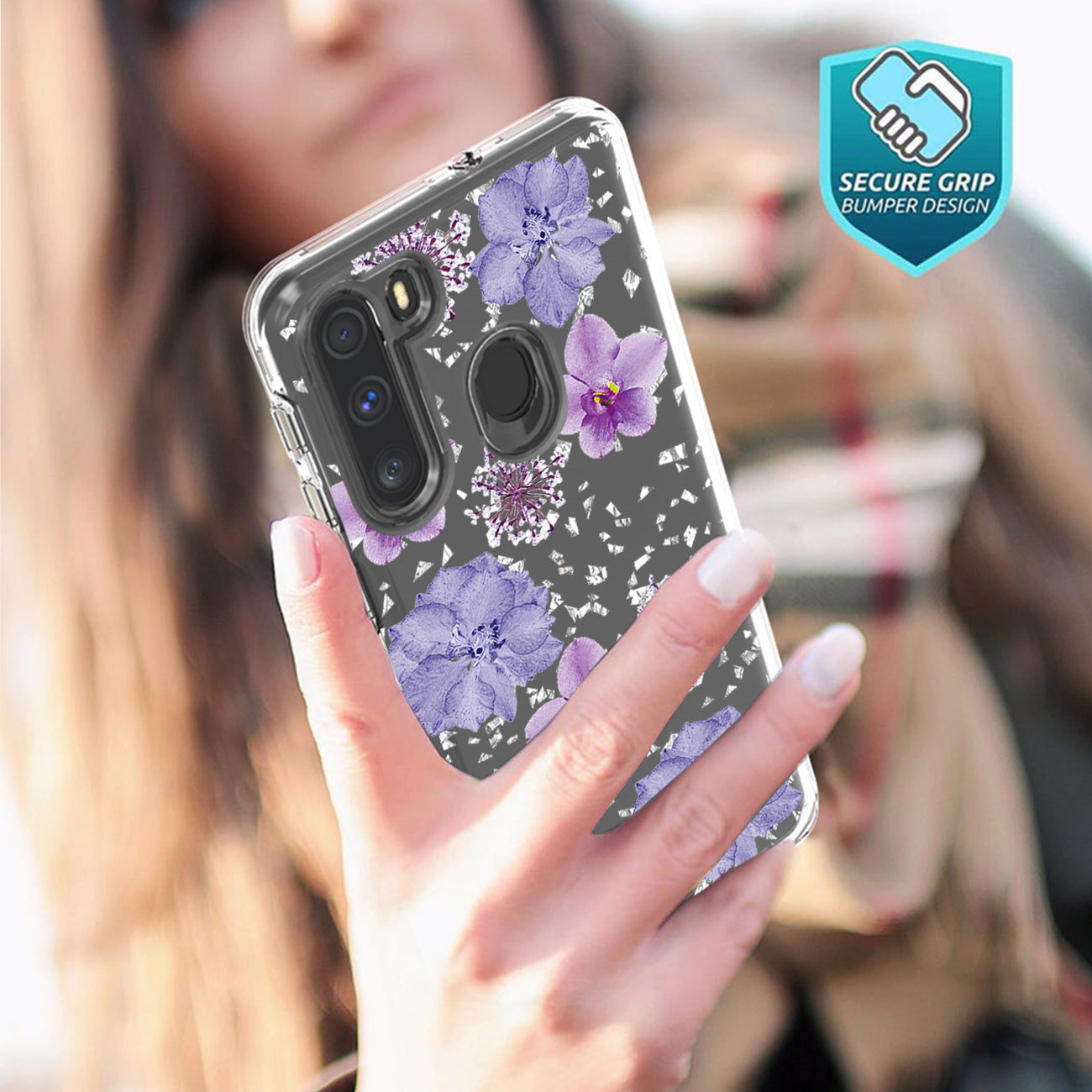 Phone Case Pressed Dried Flower Motorola G Stylus Purple Color