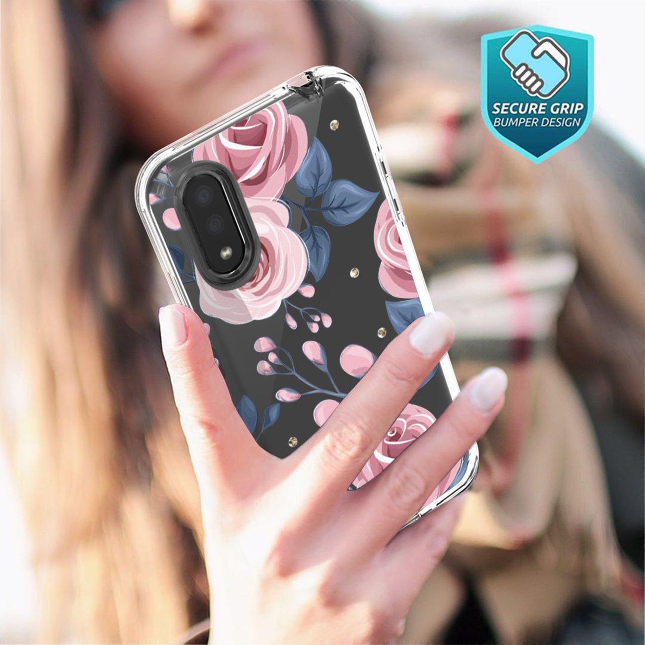 Pressed dried flower Design Phone case for SAMSUNG GALAXY A01 In Rose Gold