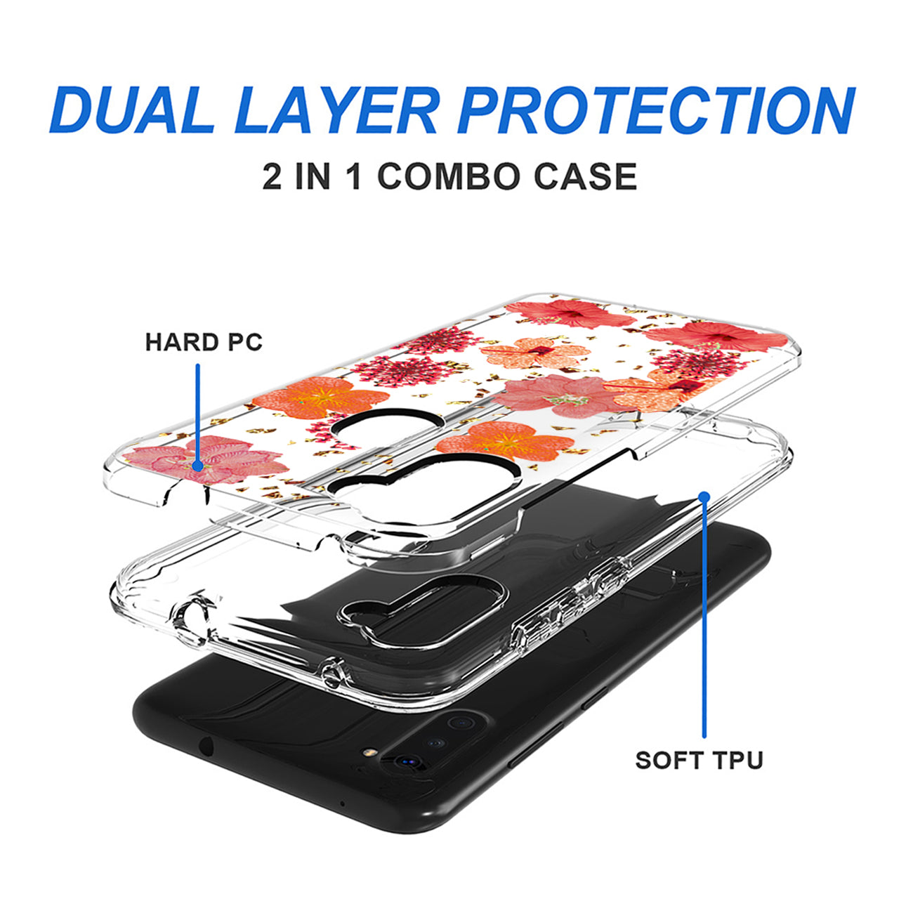 Pressed dried flower Design Phone case for SAMSUNG GALAXY A11 in Red
