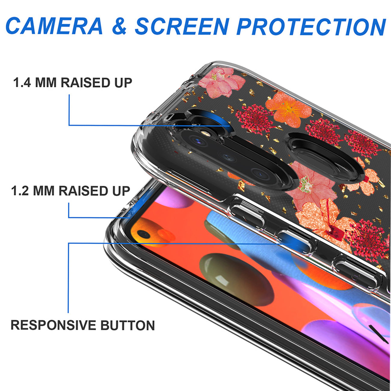 Pressed dried flower Design Phone case for SAMSUNG GALAXY A11 in Red