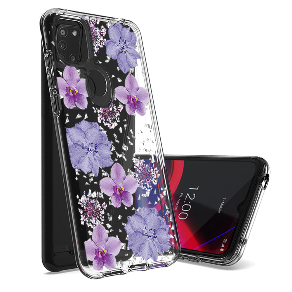 Pressed dried flower Design Phone case for SAMSUNG GALAXY A21S In Purple