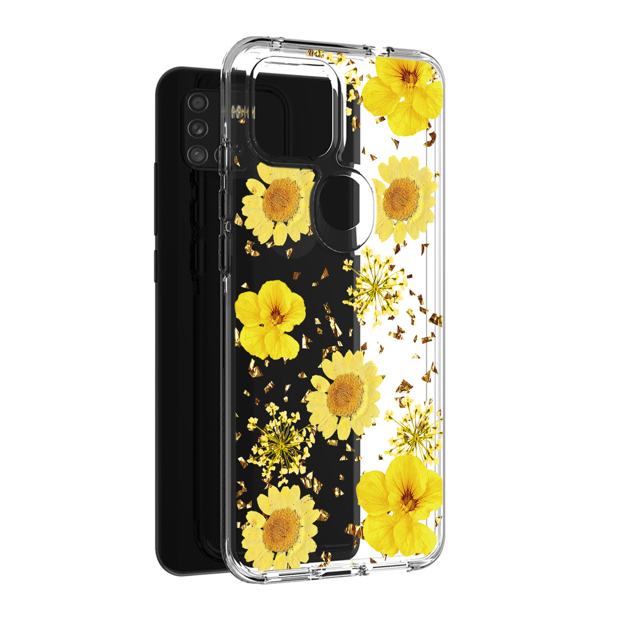 Pressed dried flower Design Phone case for SAMSUNG GALAXY A21S In Yellow