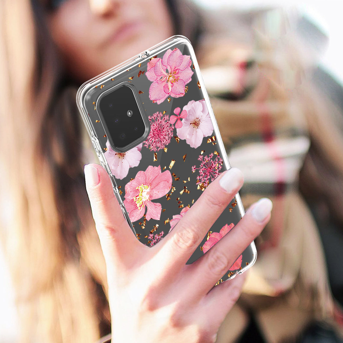 Pressed dried flower Design Phone case for SAMSUNG GALAXY A51 5G In Pink