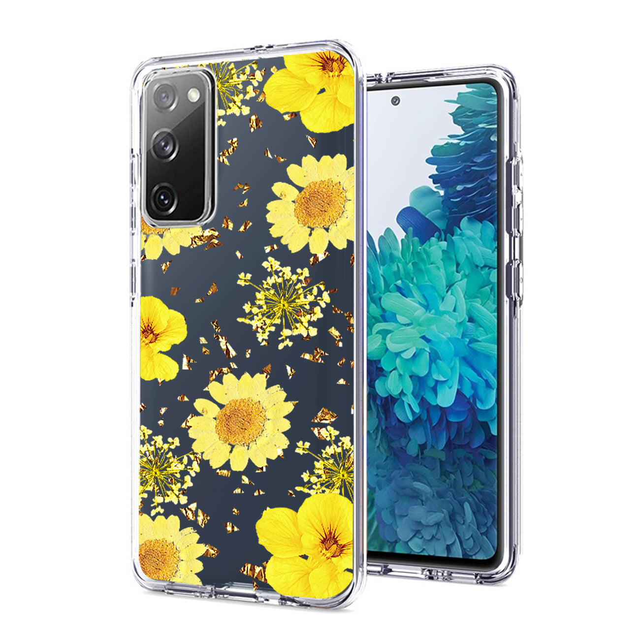 Pressed dried flower Design Phone case for Samsung Galaxy S20 Fan Edition in Yellow