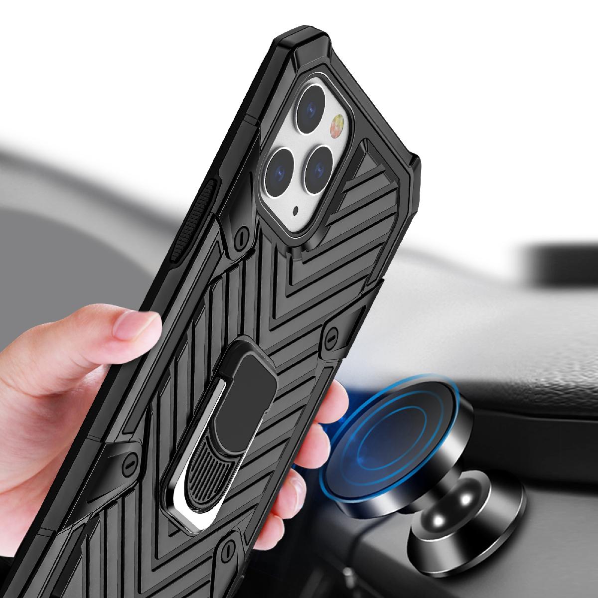 IPHONE 12/ IPHONE 12 PRO Kickstand Anti-Shock And Anti Falling Case In Black