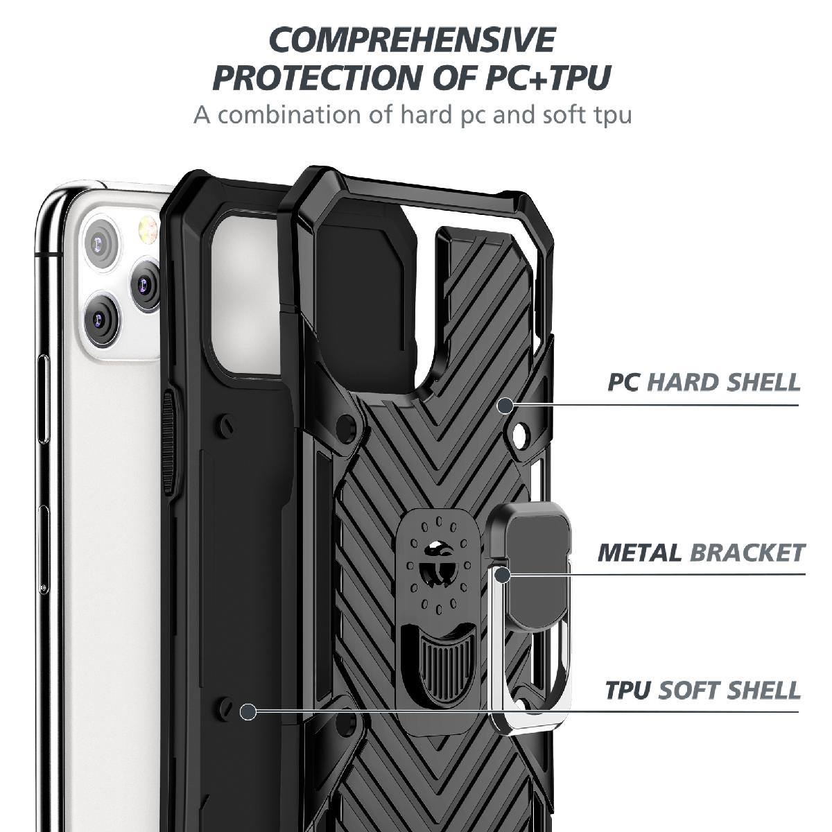 IPHONE 12/ IPHONE 12 PRO Kickstand Anti-Shock And Anti Falling Case In Black