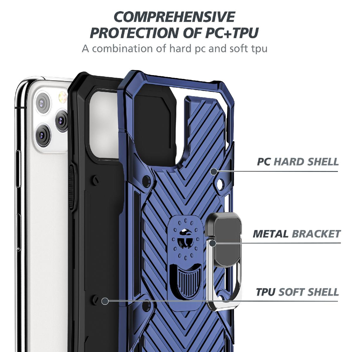 IPHONE 12/ IPHONE 12 PRO Kickstand Anti-Shock And Anti Falling Case In Blue