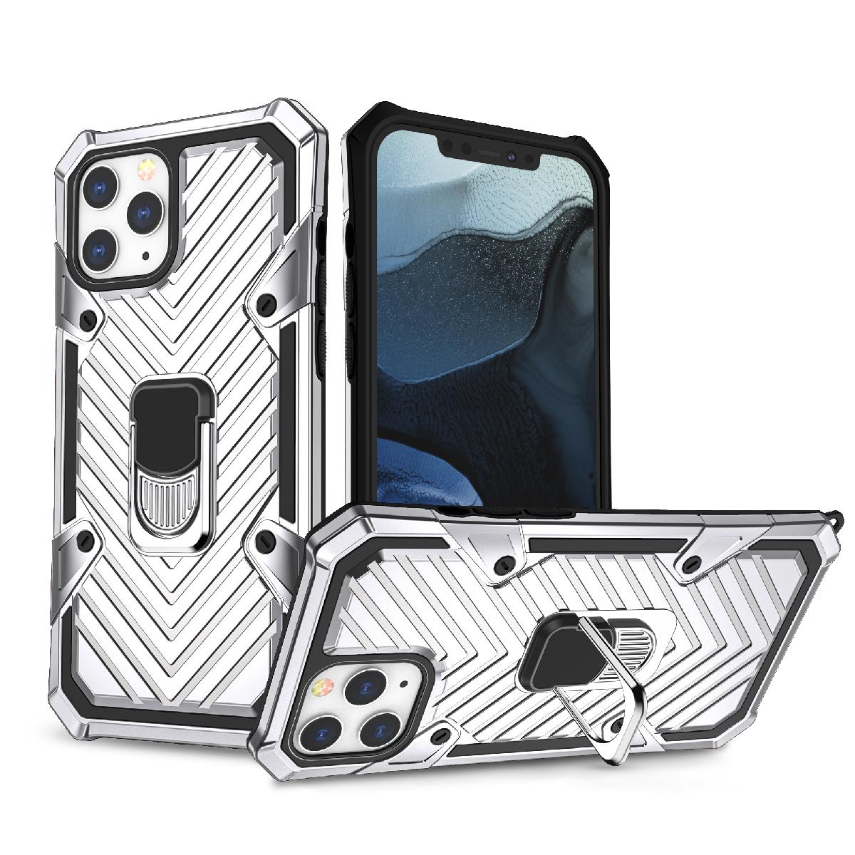 IPHONE 12/ IPHONE 12 PRO Kickstand Anti-Shock And Anti Falling Case In Silver