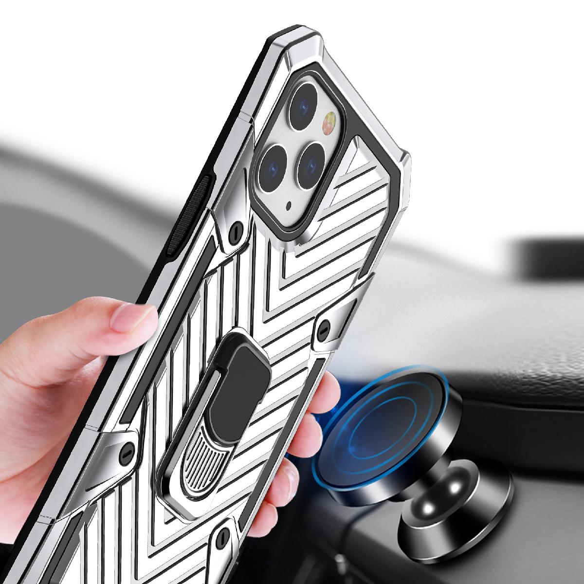 IPHONE 12/ IPHONE 12 PRO Kickstand Anti-Shock And Anti Falling Case In Silver