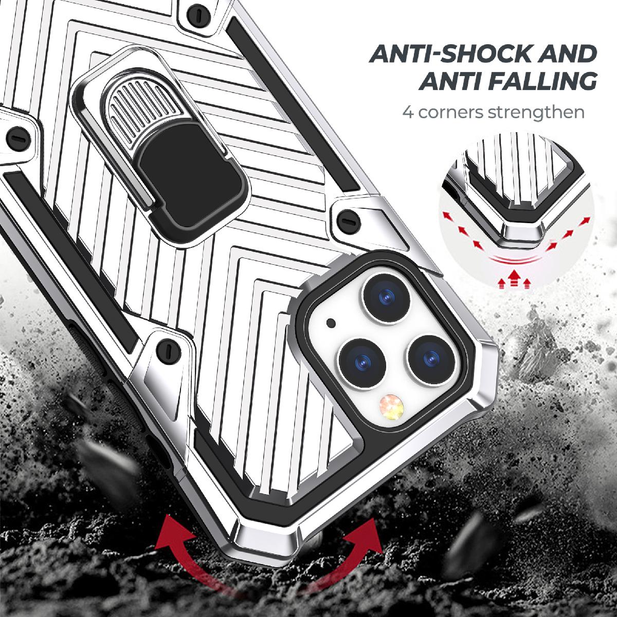 IPHONE 12/ IPHONE 12 PRO Kickstand Anti-Shock And Anti Falling Case In Silver