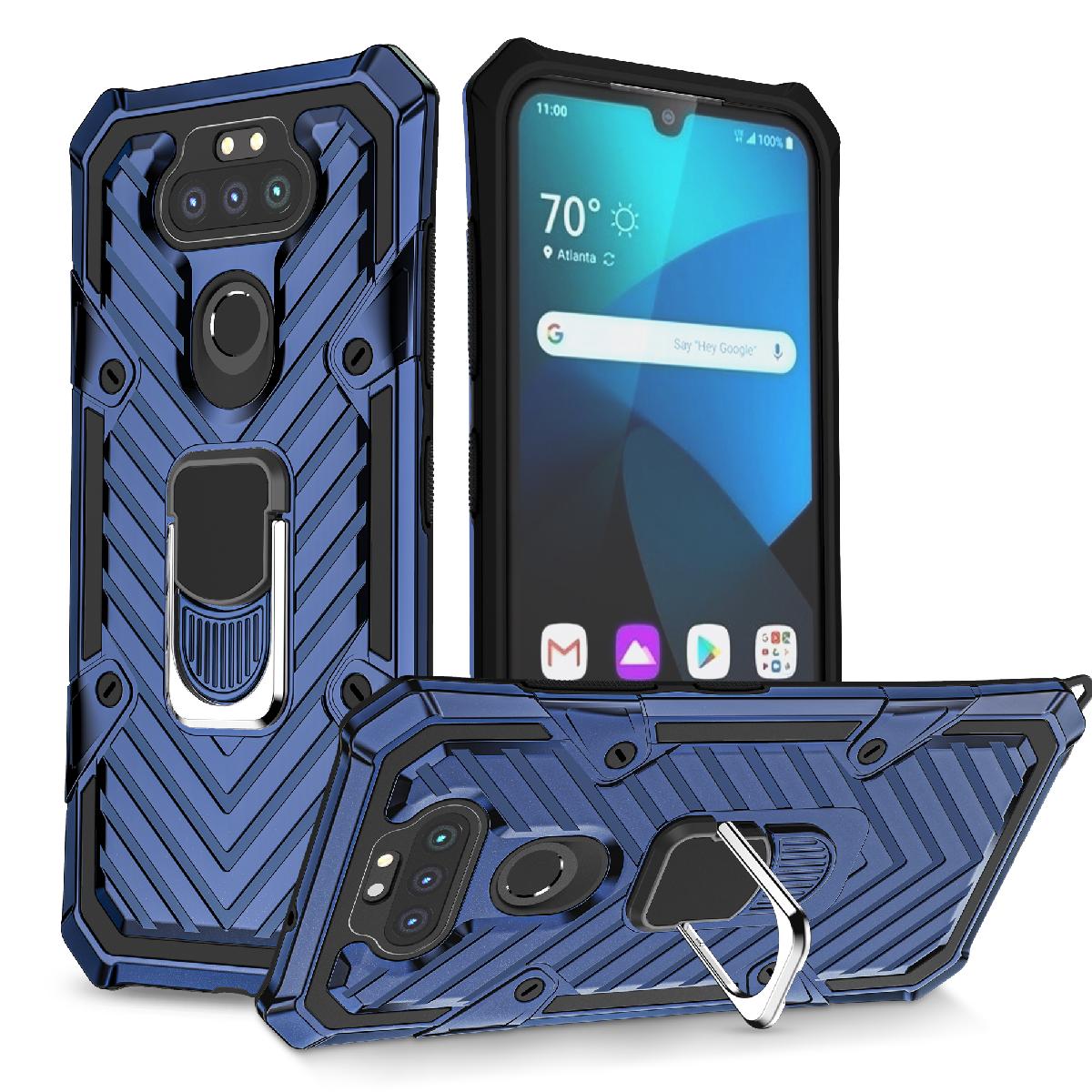 Case Kickstand Anti-Shock And Anti Falling LG Aristo 5 Blue Color