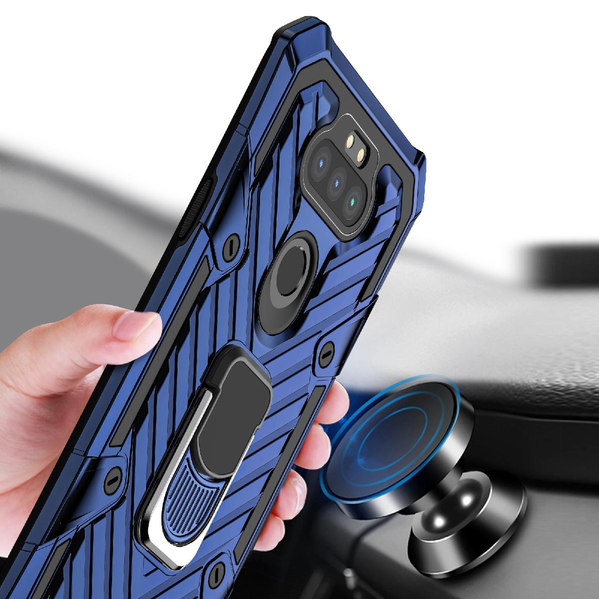 Case Kickstand Anti-Shock And Anti Falling LG Aristo 5 Blue Color