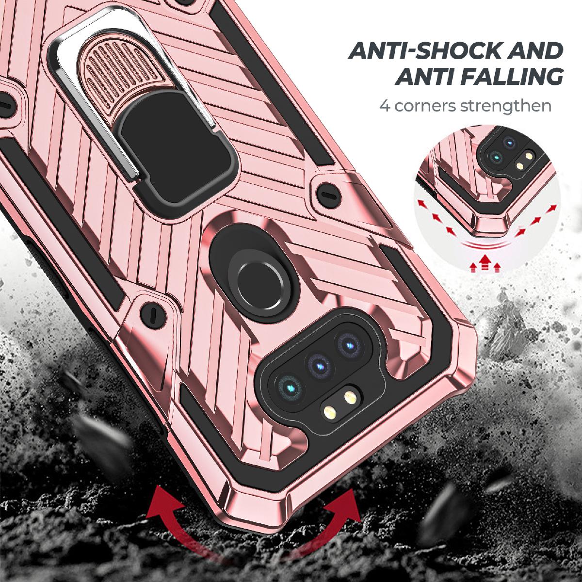 Case Kickstand Anti-Shock And Anti Falling LG Aristo 5 Rose Gold Color