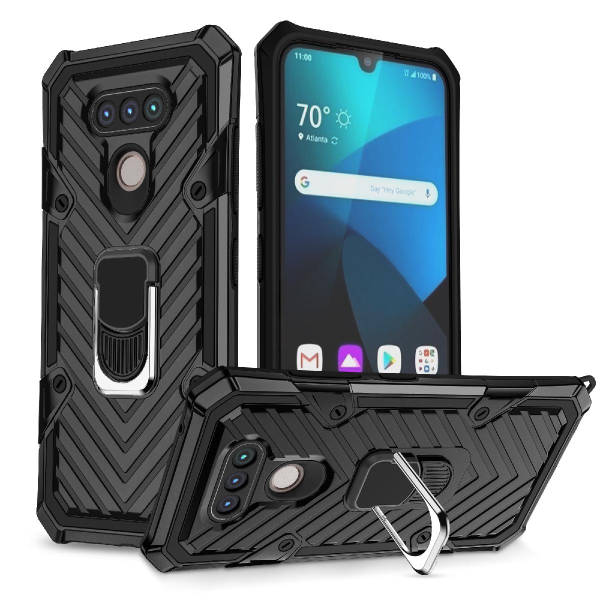 Case Kickstand Anti-Shock And Anti Falling LG HARMONY 4 Black Color
