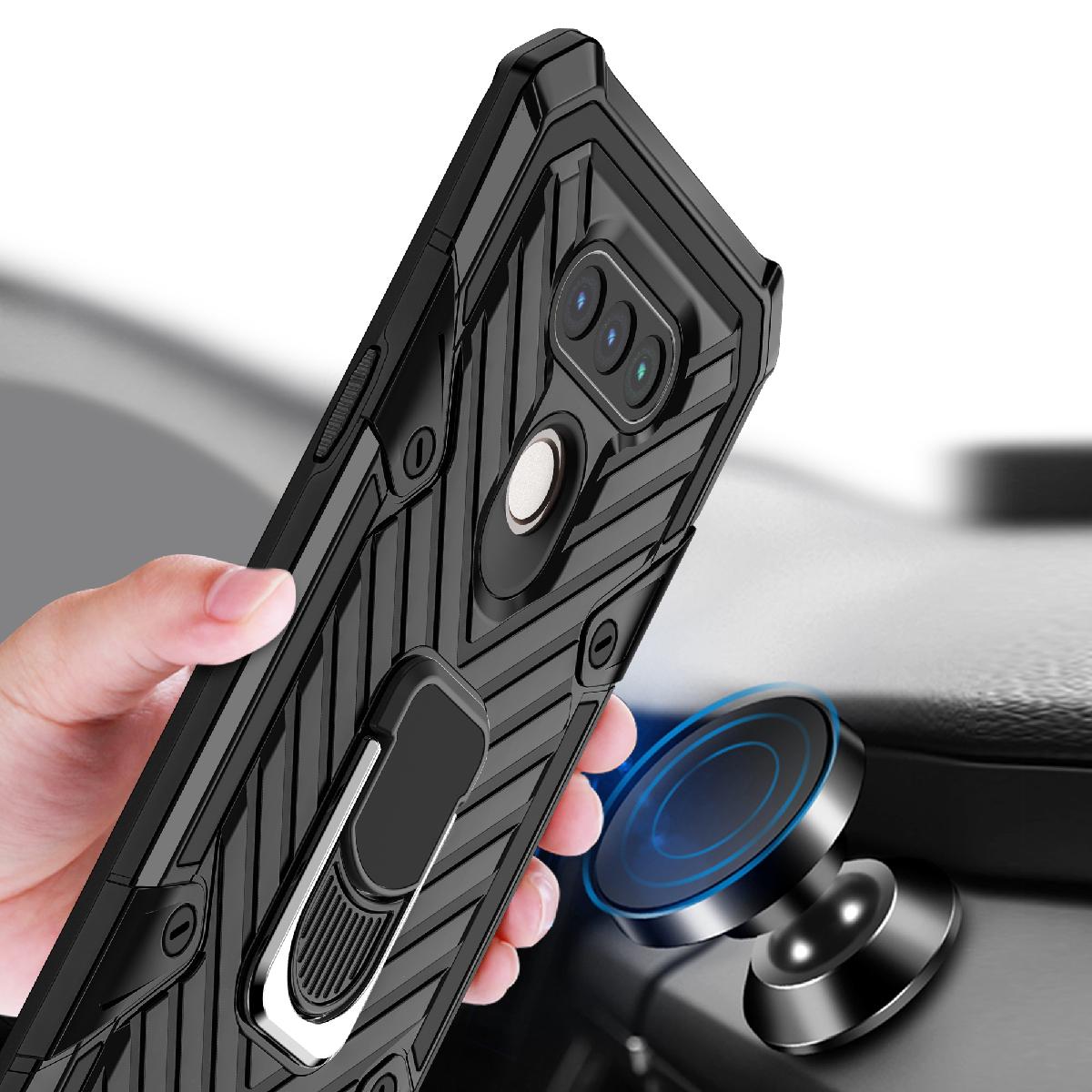 Case Kickstand Anti-Shock And Anti Falling LG HARMONY 4 Black Color