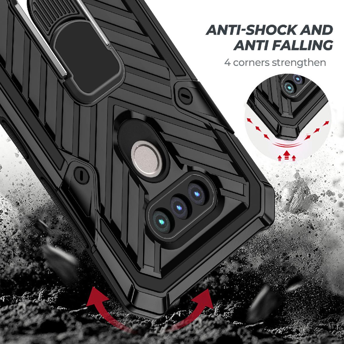 Case Kickstand Anti-Shock And Anti Falling LG HARMONY 4 Black Color