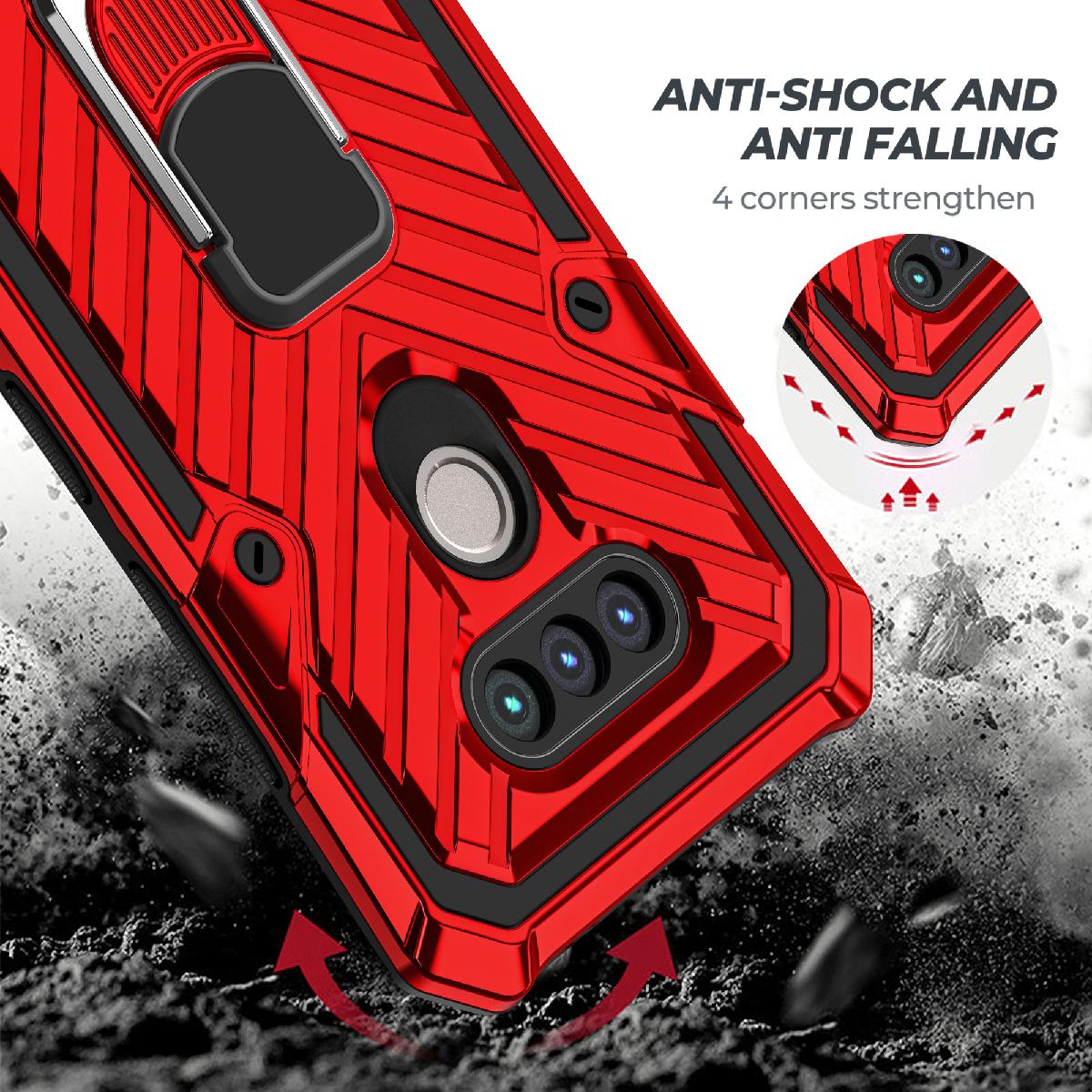 Case Kickstand Anti-Shock And Anti Falling LG HARMONY 4 Red Color